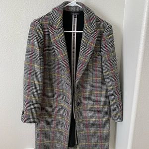 TOPSHOP, US size 2 plaid coat.